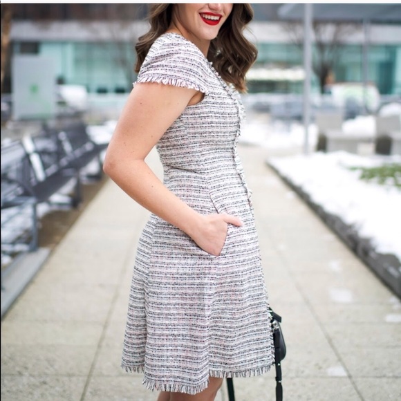 Eliza J Tweed B&W Dress - Picture 2 of 7